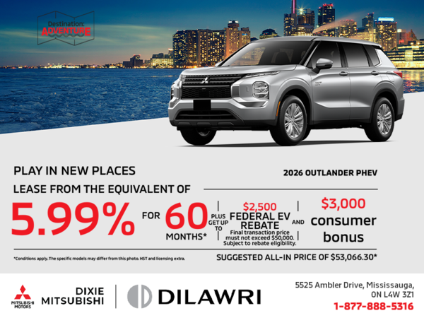 Get the 2026 Mitsubishi Outlander PHEV