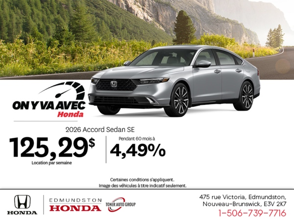 Obtenez la Honda Accord 2026 !