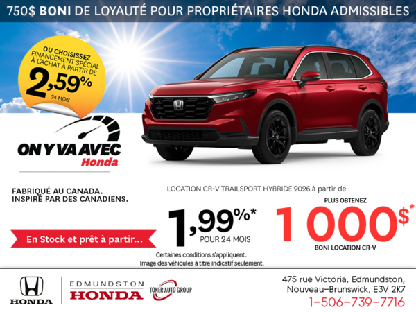 Obtenez la Honda CR-V Hybride 2026 !