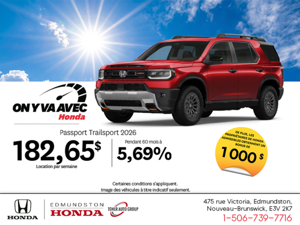 Procurez-vous la Honda Passport 2026 !
