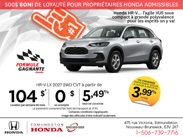 Obtenez la Honda HR-V 2027 !