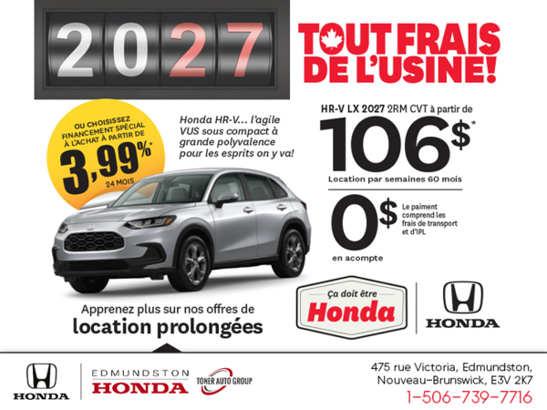 Obtenez la Honda HR-V 2027 !