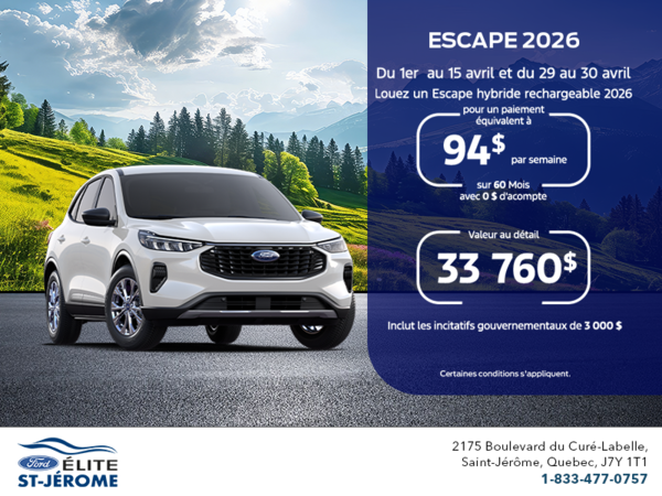 Ford Escape Hybride 2026