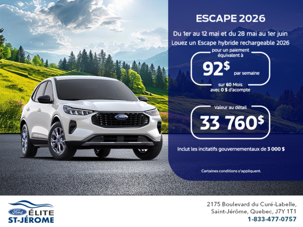 Ford Escape Hybride 2026