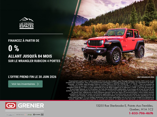 Conduisez un Jeep Wrangler 2026!