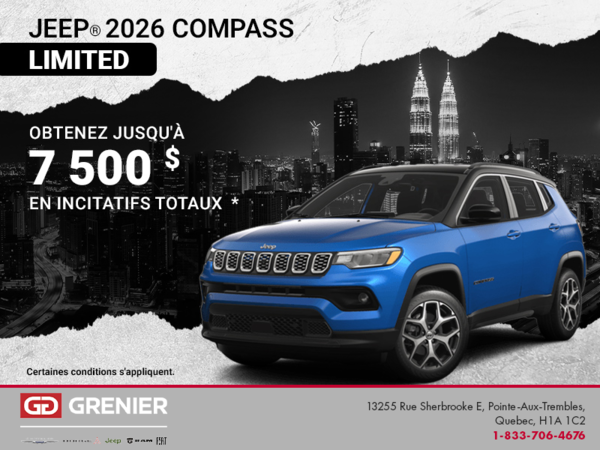 Conduisez un Jeep Compass 2026!