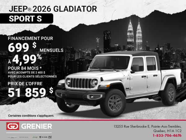 Conduisez un Jeep Gladiator 2026!
