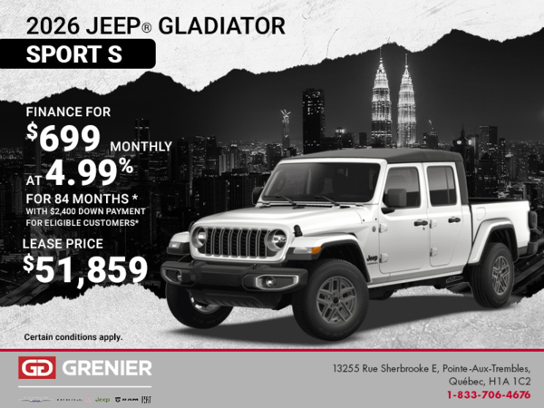 Get the 2026 Jeep Gladiator!