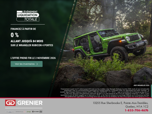 Conduisez le Jeep Wrangler 2026!