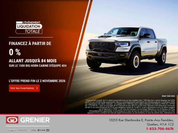 Procurez-vous le RAM 1500 2026