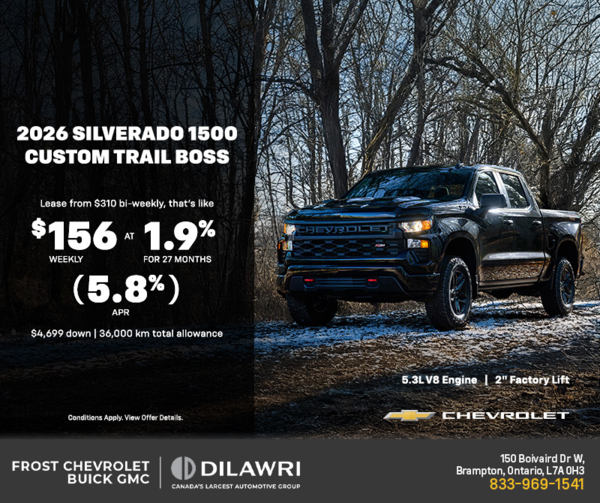 Get the 2026 Chevrolet Silverado 1500 Custom Trail Boss