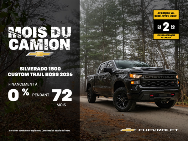 Le Chevrolet Silverado 1500 Custom Trailboss 2026