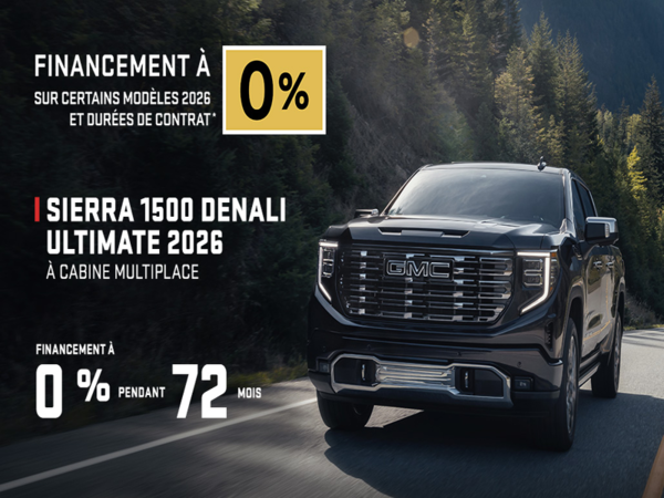 Le GMC Sierra 1500 2026 Denali Ultimate à Cabine Multiplace