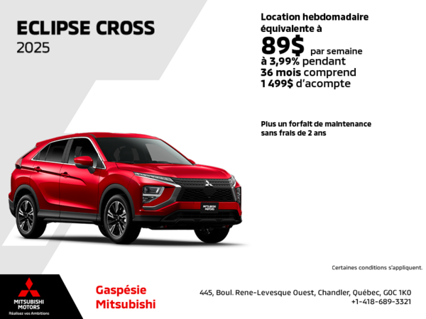 Procurez-vous le Mitsubishi Eclipse Cross 2025