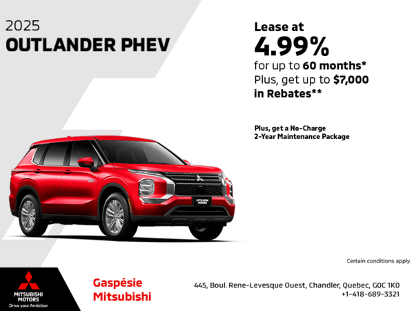 Get the 2025 Mitsubishi Outlander PHEV