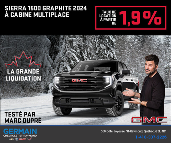 Le GMC Sierra 1500 Graphite à cabine multiplace 2024