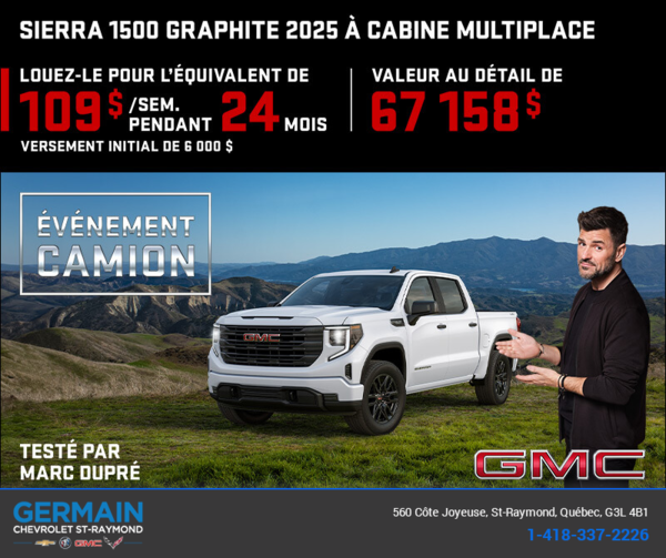 Le GMC Sierra 1500 Graphite à cabine multiplace 2025