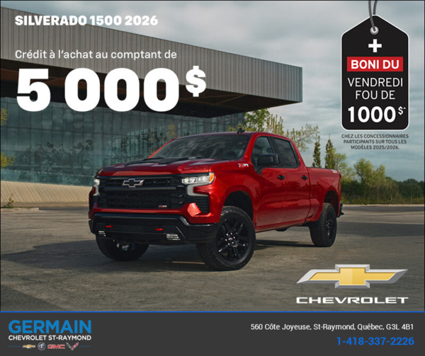 Procurez-vous le Chevrolet Silverado 1500 2026