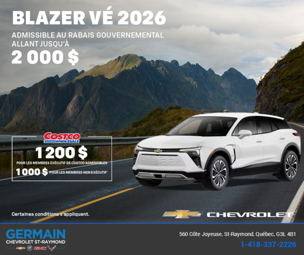Procurez-vous le Chevrolet Blazer VÉ 2026