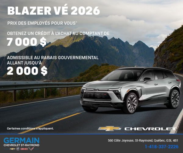Procurez-vous le Chevrolet Blazer VÉ 2026