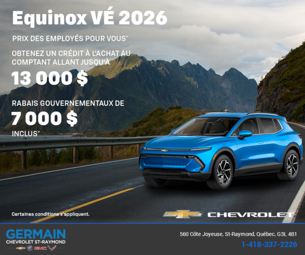 Procurez-vous le Chevrolet Equinox VÉ 2026