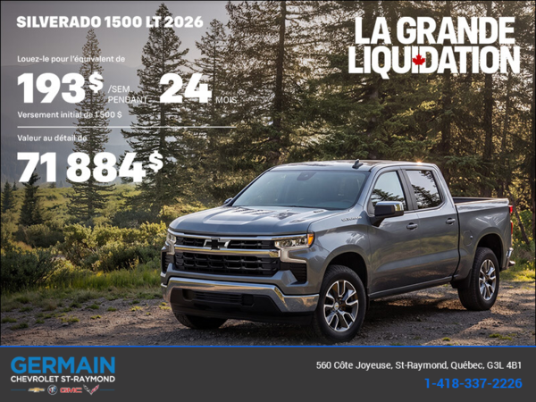 Le Chevrolet Silverado 1500 LT 2026