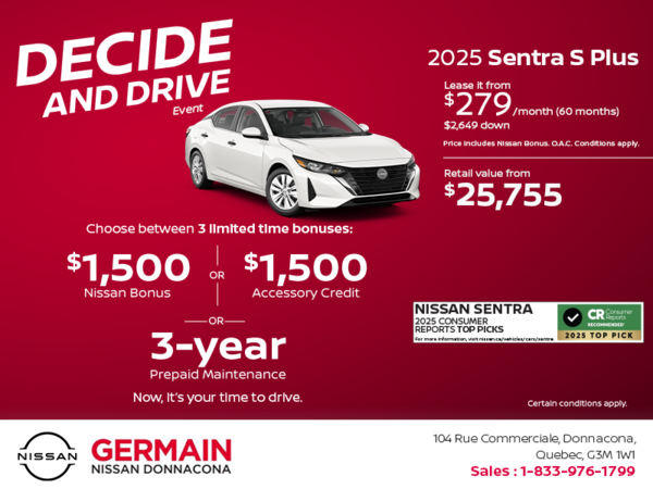 Get the 2025 Sentra S Plus Today!