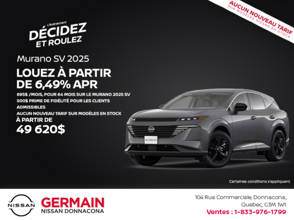 Obtenez le Murano 2025 !