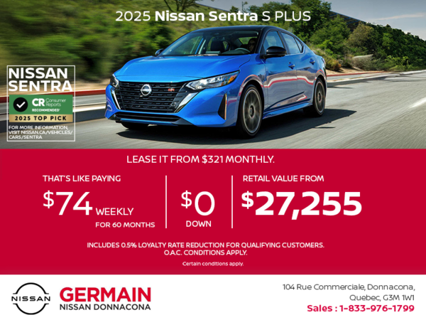 Get the 2025 Sentra S Plus Today!