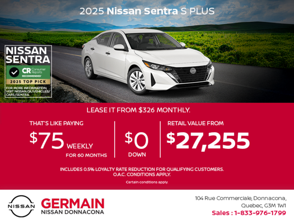 Get the 2025 Sentra S Plus Today!