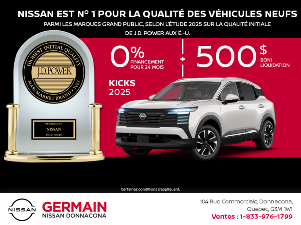 Obtenez le Kicks S 2025 !