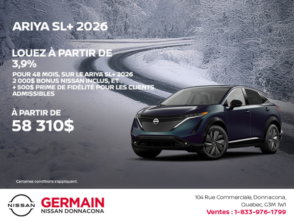 Obtenez le Ariya 2026!