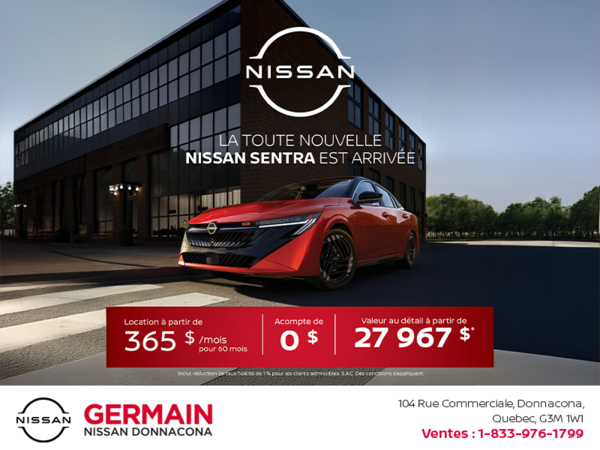 Obtenez la Sentra 2026 !