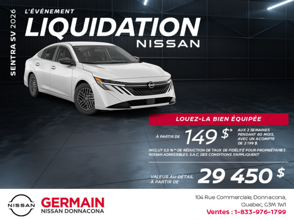 Obtenez la Sentra S 2026 !