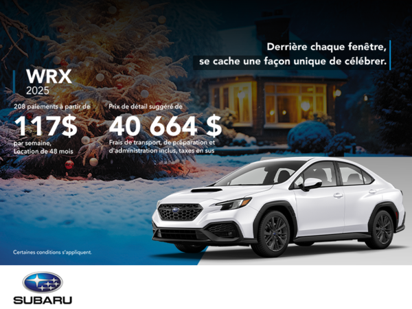 Procurez-vous la WRX 2025!