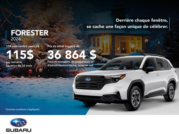 Procurez-vous le Forester 2026!