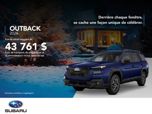 Procurez-vous le Outback 2026!