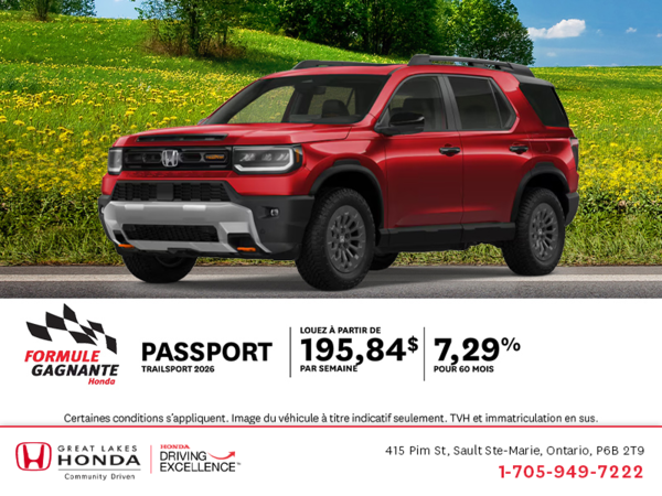 Procurez-vous le Honda Passport 2026!