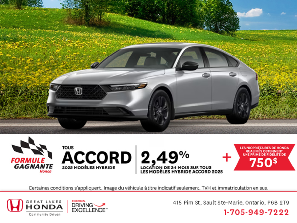 Obtenez le Honda Accord 2025 !