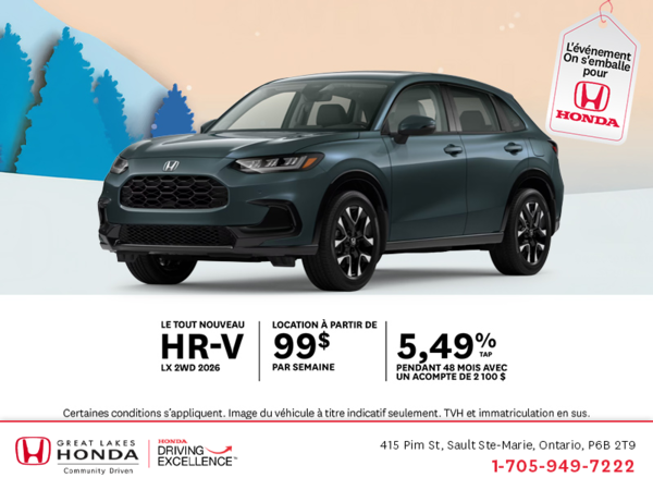 Procurez-vous le Honda HR-V 2026
