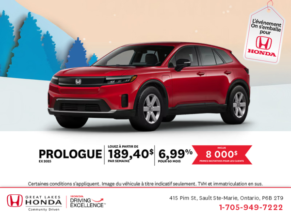 Procurez-vous le Honda Prologue 2025 !