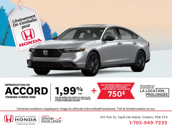 Obtenez le Honda Accord 2025 !