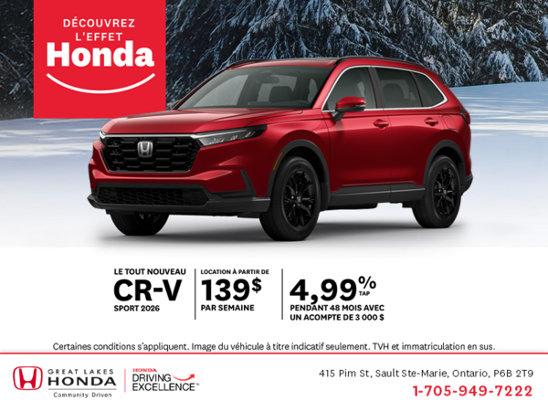 Obtenez le Honda CR-V 2026 !