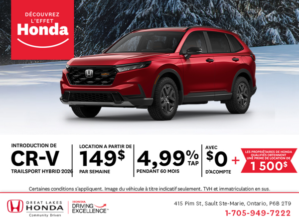 Obtenez le Honda CR-V Hybride 2026 !