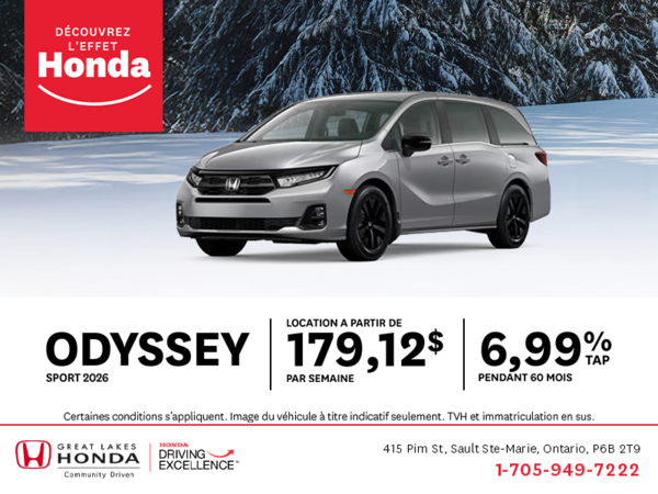 Procurez-vous le Honda Odyssey 2026 !