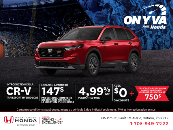 Obtenez le Honda CR-V Hybride 2026 !