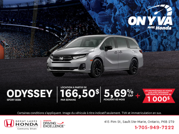 Procurez-vous la Honda Odyssey 2026 !