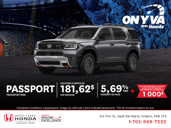 Procurez-vous le Honda Passport 2026!