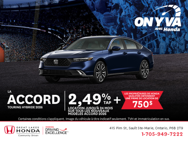 Obtenez la Honda Accord 2026 !