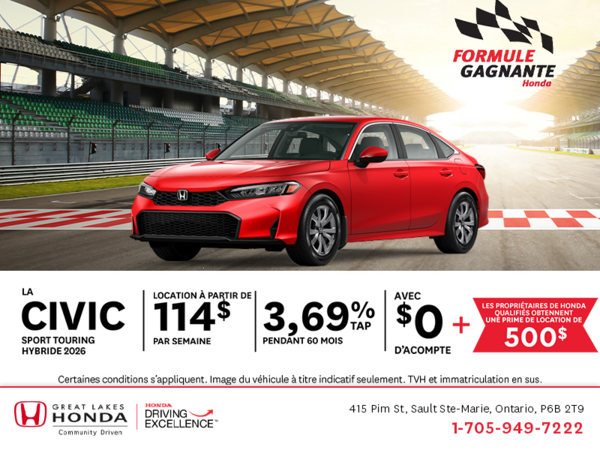 Procurez-vous la Honda Civic Hybride 2026